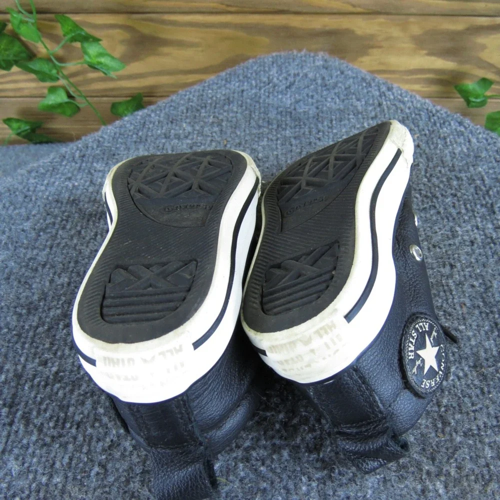 Converse All Star Leather High Top Sneakers Black Kids Shoes‎ 10.5 Toddler